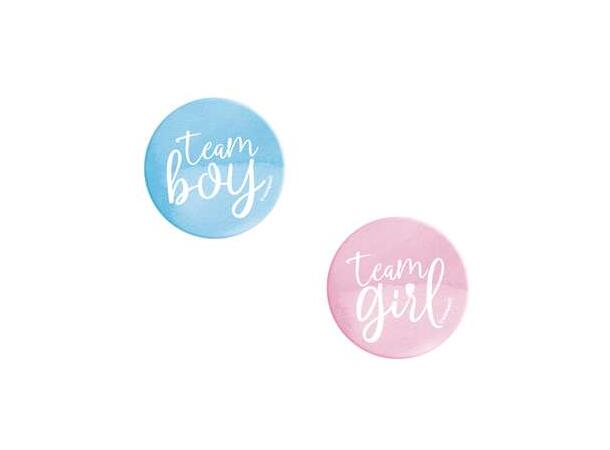 Gender Reveal Party 10 Merker (Buttons) - Gutt eller jente