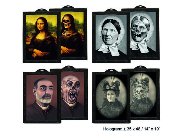 Hologram bilderamme Halloween - 4 ass 1 Veggdekorasjon - 36x48cm