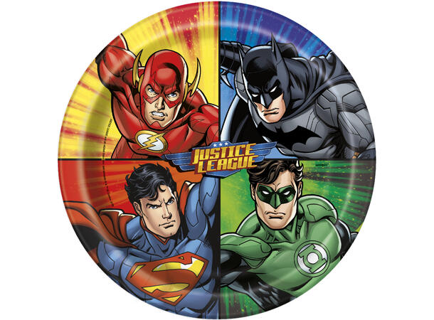 Justice League 8 Plastfrie tallerkener i papp - 23cm