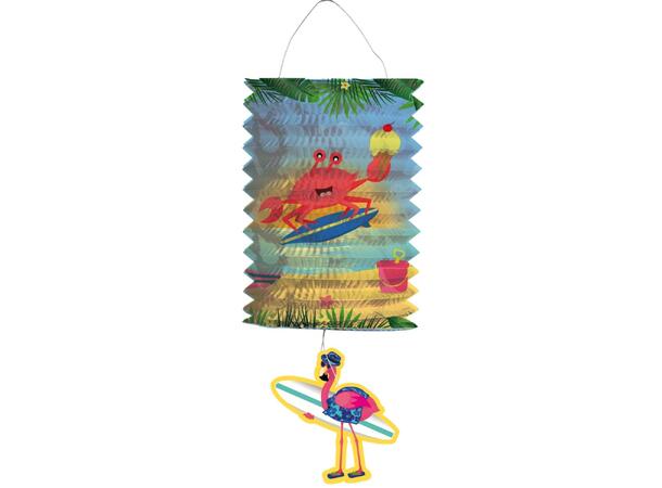 Lanternegirlander- Flamingo 1 Papirgirlander med lanterner - 3,6m
