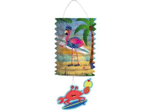 Lanternegirlander- Flamingo 1 Papirgirlander med lanterner - 3,6m