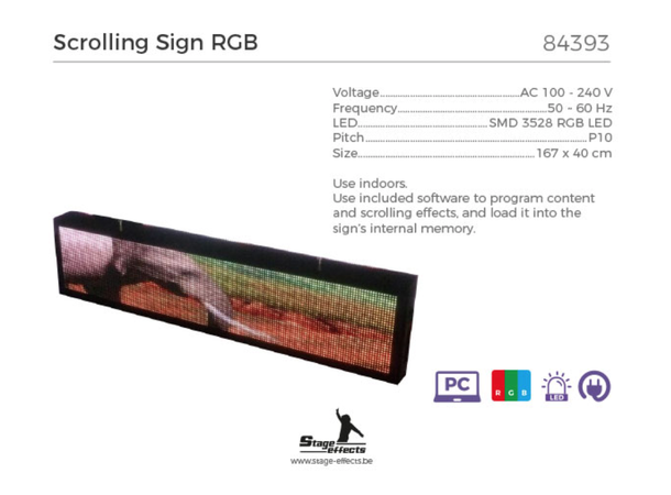 Lysskilt RGB LED Mål: 164x40cm