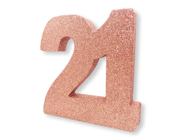 Nummer 21 Glitter Rosegull Borddekorasjon - 20x20x3cm