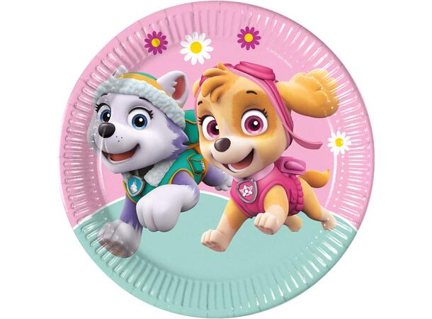 Paw Patrol - Skye And Everest 8 FSC Plastfrie Tallerkener i papir 23cm