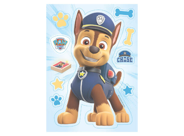 Paw patrol - Chase 1 spiselig kakeskilt - 15x21cm