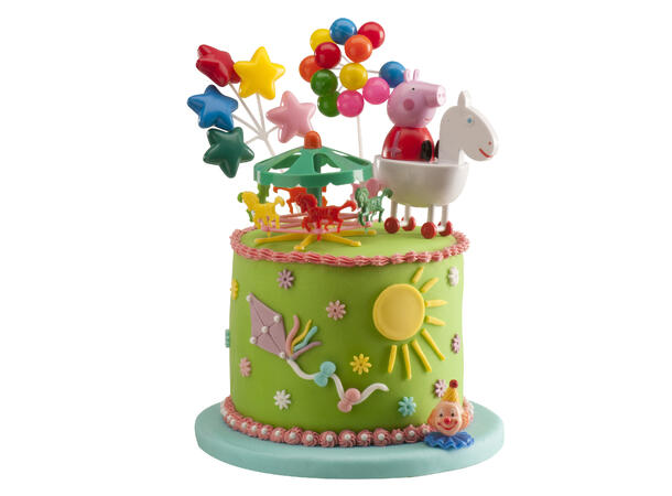 Peppa Gris - Deluxe Kakedekorasjon 4 kakefigurer i plast