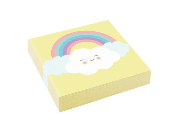 Rainbow & Cloud 20 Drikkeservietter - 25x25cm