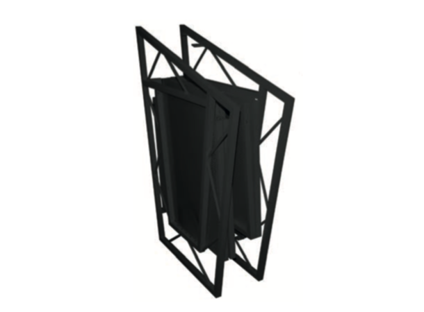 Sammenleggbart DJ-bord. Sort Mål: 127x115x90cm 