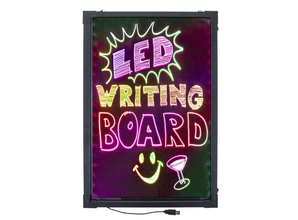Skrivbar LED lystavle Mål: 40x60cm - Inkl 8 tusjer og fjk 