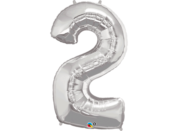 Tallballong 2 Silver 1 Folieballong - 86cm (34")
