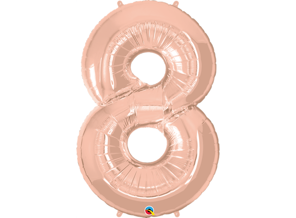 Tallballong 8 Rose Gold 1 Folieballong - 86cm (34")
