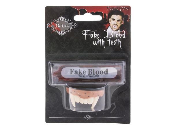 Tenner og blod - Vampyr 2 Tannsett og ampull med falskt blod