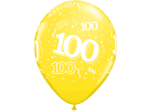 100-a-round - Assorterte farger 25 gummiballonger - 28cm (11")