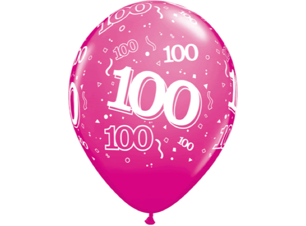 100-a-round - Assorterte farger 25 gummiballonger - 28cm (11")
