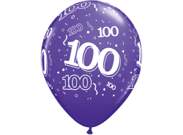 100-a-round - Assorterte farger 25 gummiballonger - 28cm (11")