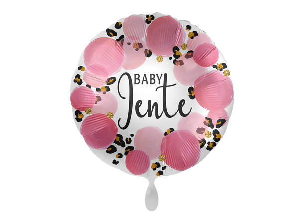 Baby Jente - Rosa prikker 1 Folieballong rund - 17" - (43cm)