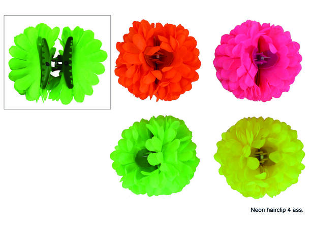 Blomster hårspenner - assorterte farger 12 Spenner - 4 farger