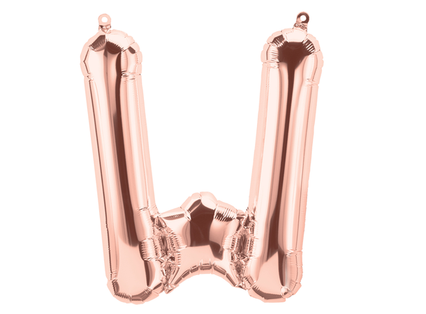 Bokstav W - Rose Gold 1 Folieballong - 86cm (34")