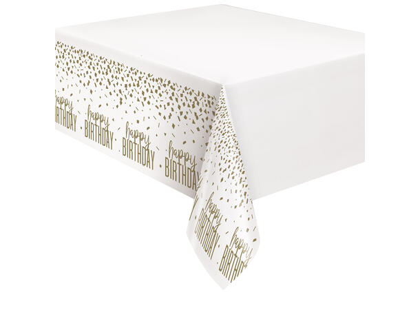 Confetti Gold Birthday 1 Plastikkduk firkantet - 137x214cm