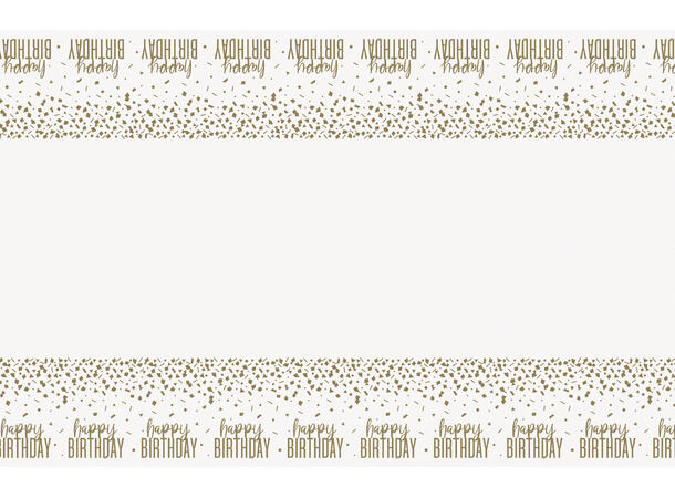 Confetti Gold Birthday 1 Plastikkduk firkantet - 137x214cm