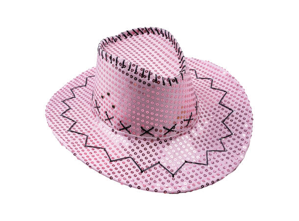 Cowboyhatt - Lys Rosa med paljetter 1 Hatt