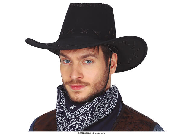 Cowboyhatt - Skinnimitasjon - Sort 1 Hatt 