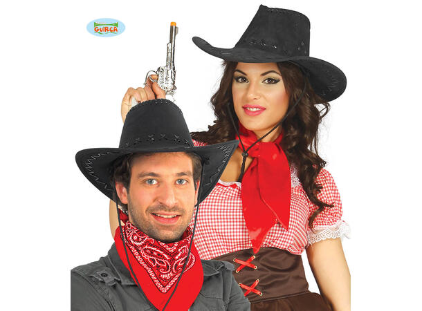 Cowboyhatt - Skinnimitasjon - Sort 1 Hatt 