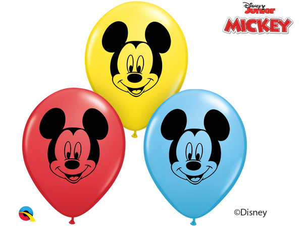 Disney Mickey Mouse Face - Assorted 100 gummiballonger - 12,5 cm (5")