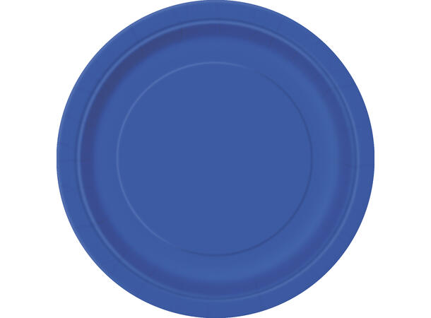 Ensfarget Mørk Blå - Plastfri 8 Runde tallerkener i papp - 18cm