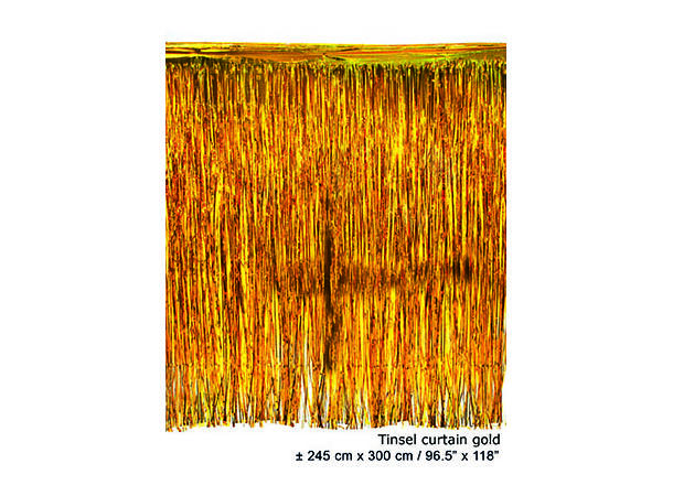 Frynsegardin XL - gullfolie 1 Frynsegardin - 300x245cm