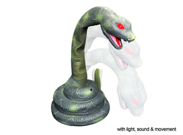 Hoggende slange - lyd, lys og bevegelse 1 Dekorasjon - 40x17x17cm - (Inkl batt)