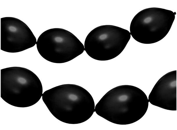 Kjedeballonger - Midnight Black 8 Kjedeballonger gummi - 33cm (13")