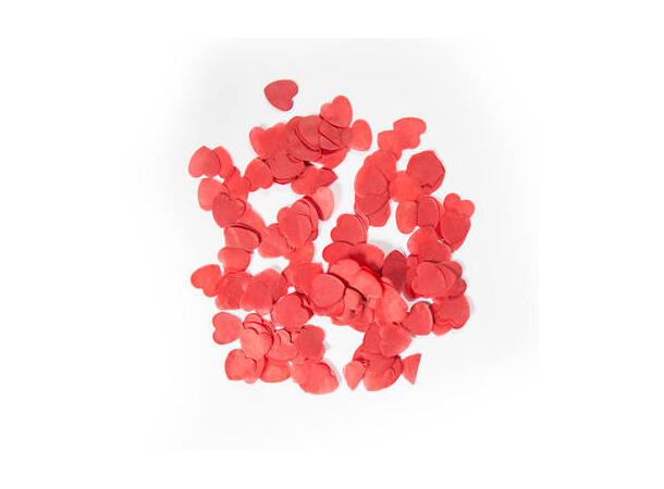 Konfetti stor - Røde hjerter - ca 2,5cm 1 Pose papirkonfetti - 14g