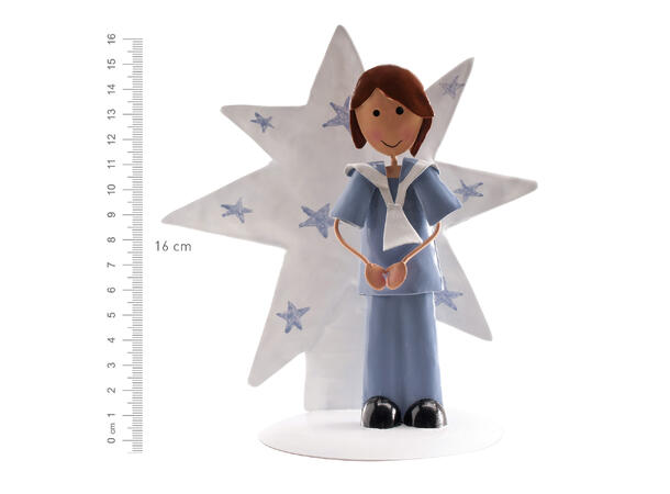Konfirmasjon - Gutt med stor stjerne 1 Kakefigur i metall - 16cm