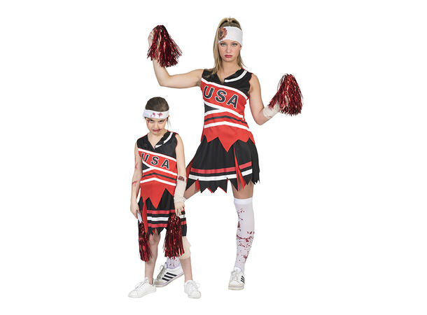 Kostyme - Zombie - Cheerleader 1 Skjørt og bluse