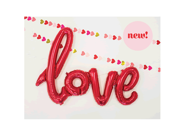 Love Script - Red 1 Ballongord - 117cm - kun for luft