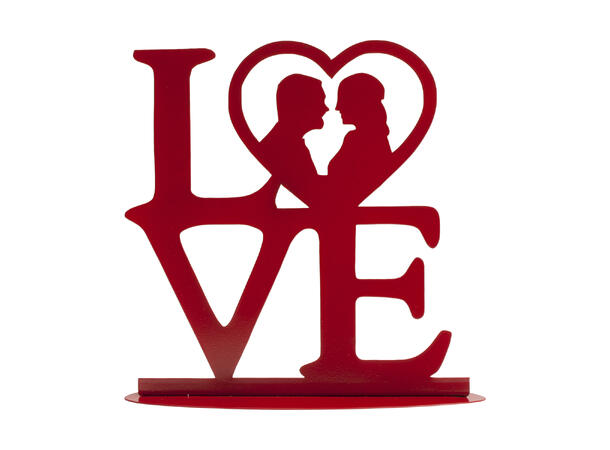 METAL LOVE RED 1 Kakefigur i plast - 19x19cm