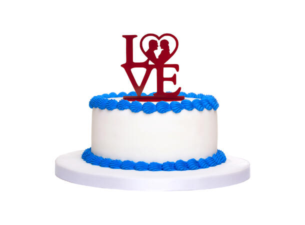 METAL LOVE RED 1 Kakefigur i plast - 19x19cm 