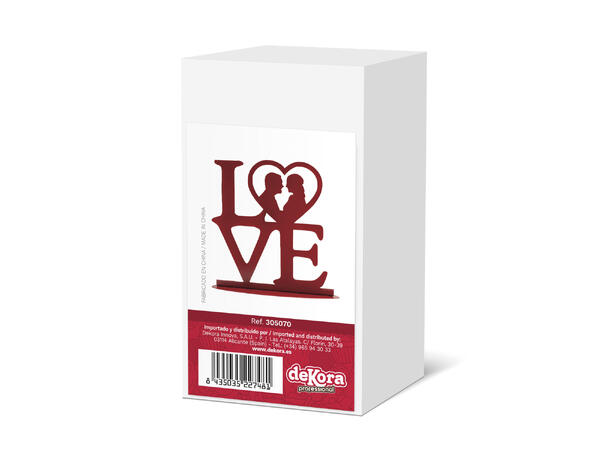 METAL LOVE RED 1 Kakefigur i plast - 19x19cm