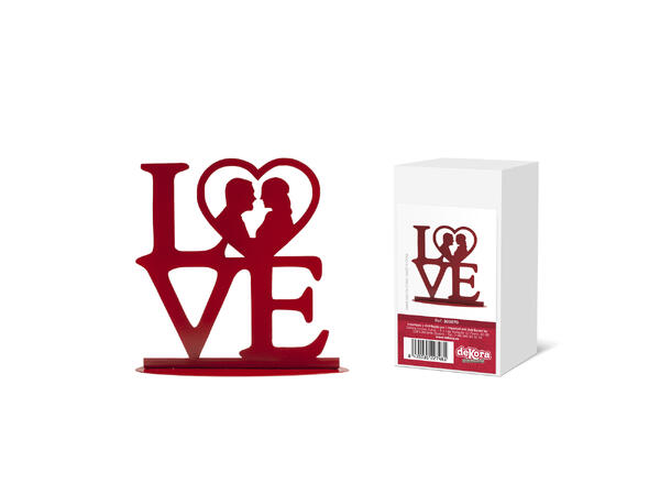 METAL LOVE RED 1 Kakefigur i plast - 19x19cm