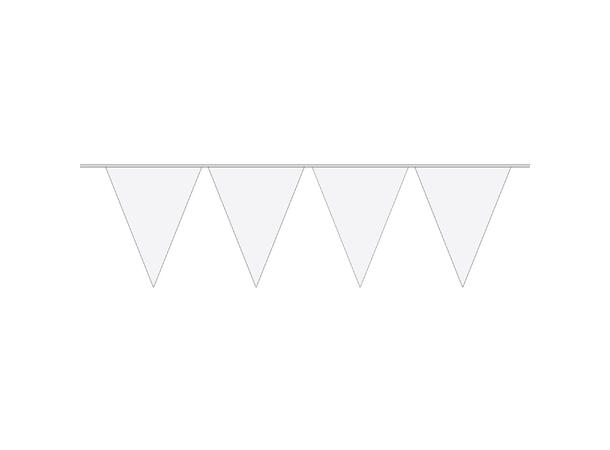 Mini Flaggbanner - Hvit 1 Flaggbanner i plast- 3m - 14cm høy