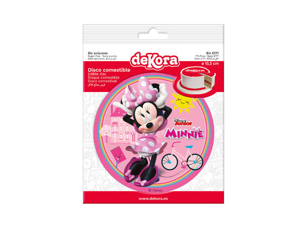 Minni Mus 1 Spiselig kakeskilt - sukkerfri -15,5cm
