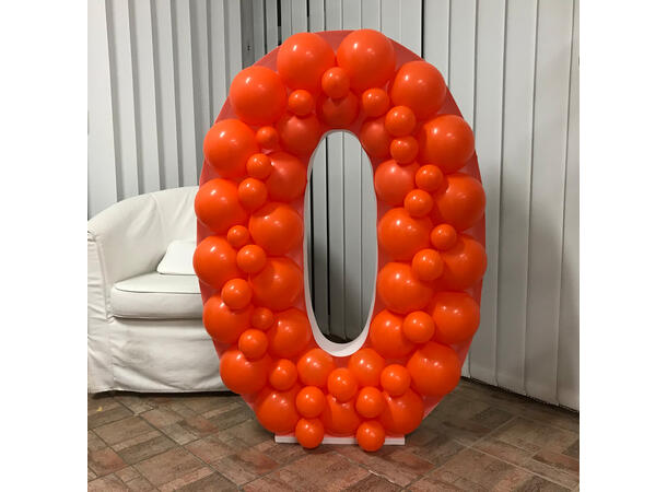 Mosaikkramme til ballonger - Tallet 0 1 Ramme i isopor/bølgepapp - 120cm høyde