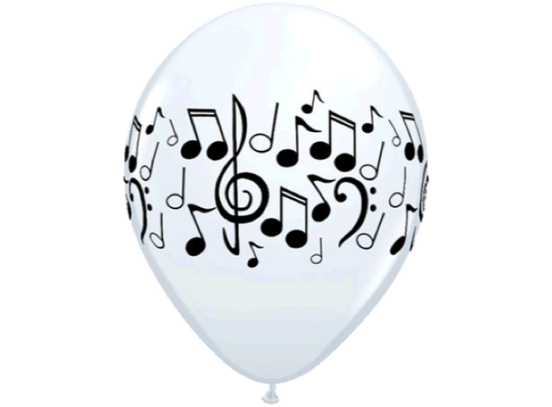Music Notes 25 gummiballonger - 28cm (11")