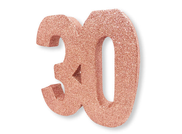 Nummer 30 Glitter Rosegull Borddekorasjon - 20x20x3cm