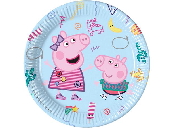 Peppa Pig - Messy Play 8 FSC Plastfrie Tallerkener i papir 23cm