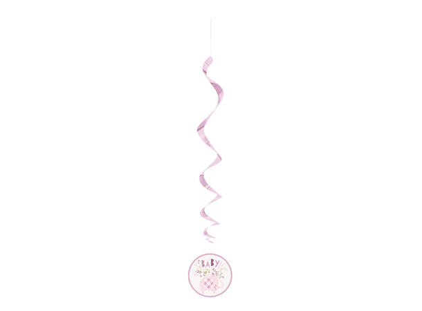 Pink Floral Elephant 3 Hengedekorasjoner virvel - 66cm