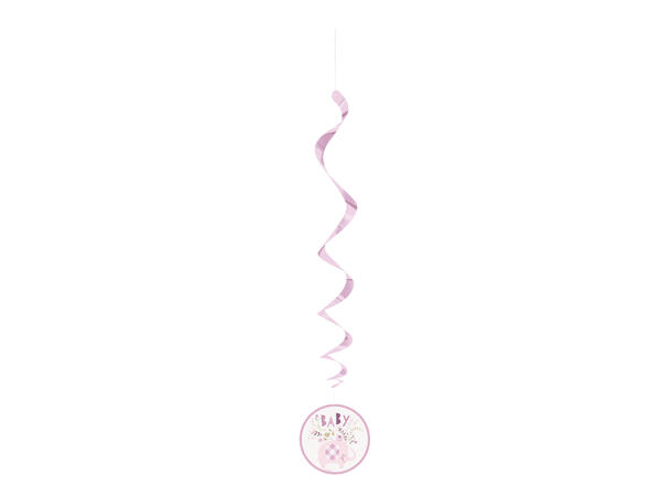 Pink Floral Elephant 3 Hengedekorasjoner virvel - 66cm