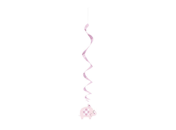 Pink Floral Elephant 3 Hengedekorasjoner virvel - 66cm