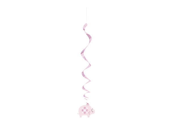 Pink Floral Elephant 3 Hengedekorasjoner virvel - 66cm